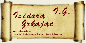 Isidora Grkajac vizit kartica